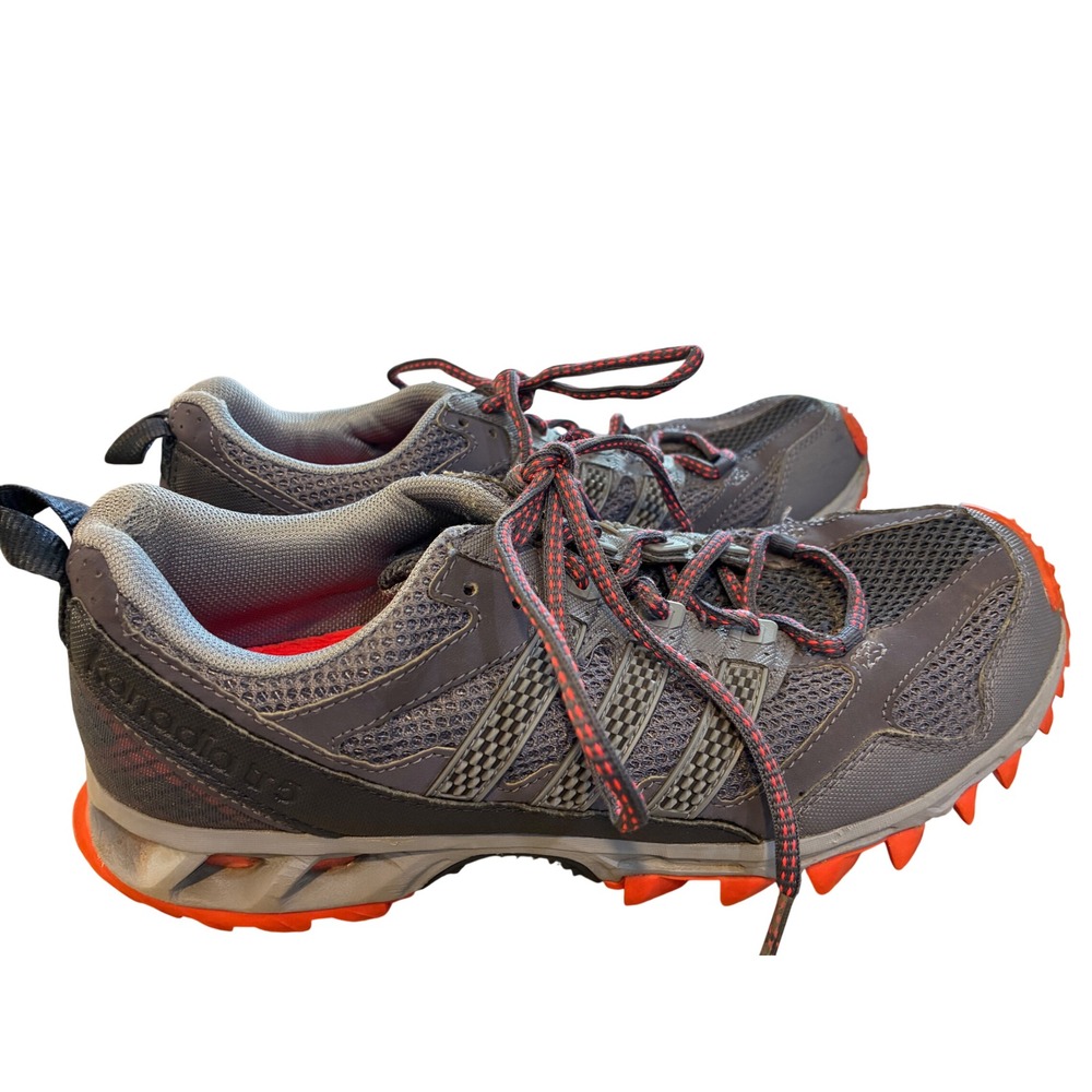 Adidas Kanadia 5 TR Trail Running Shoes Mens 8.5 Gray Orange Excellent G97047